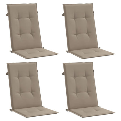 Garden Highback Chair Cushions 4 pcs Taupe 47.2"x19.7"x1.2" Fabric