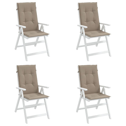 Garden Highback Chair Cushions 4 pcs Taupe 47.2"x19.7"x1.2" Fabric