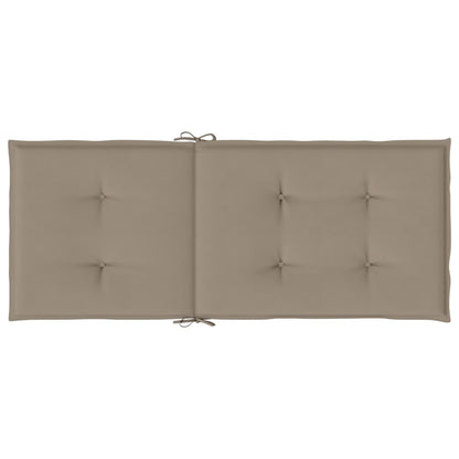 Garden Highback Chair Cushions 4 pcs Taupe 47.2"x19.7"x1.2" Fabric