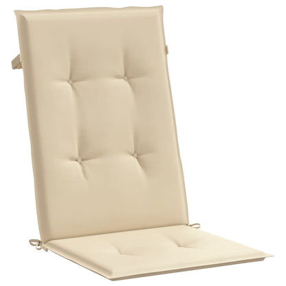 Garden Highback Chair Cushions 4 pcs Beige 47.2"x19.7"x1.2" Fabric