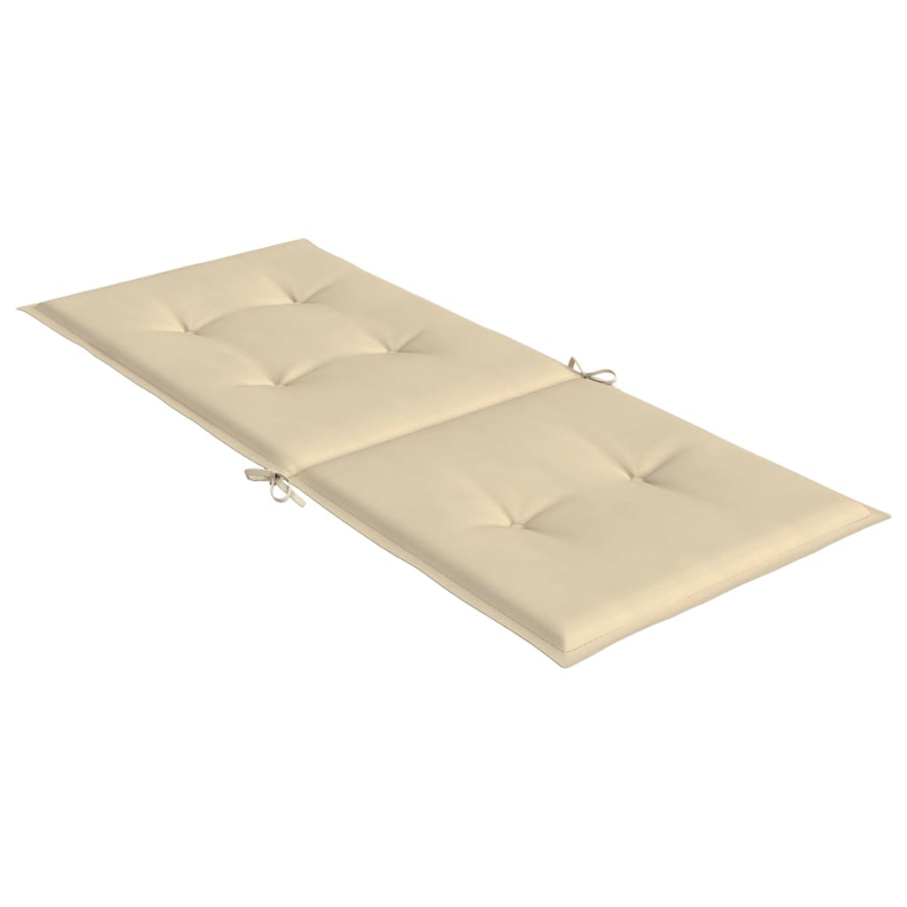 Garden Highback Chair Cushions 4 pcs Beige 47.2"x19.7"x1.2" Fabric