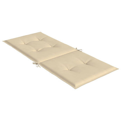 Garden Highback Chair Cushions 4 pcs Beige 47.2"x19.7"x1.2" Fabric