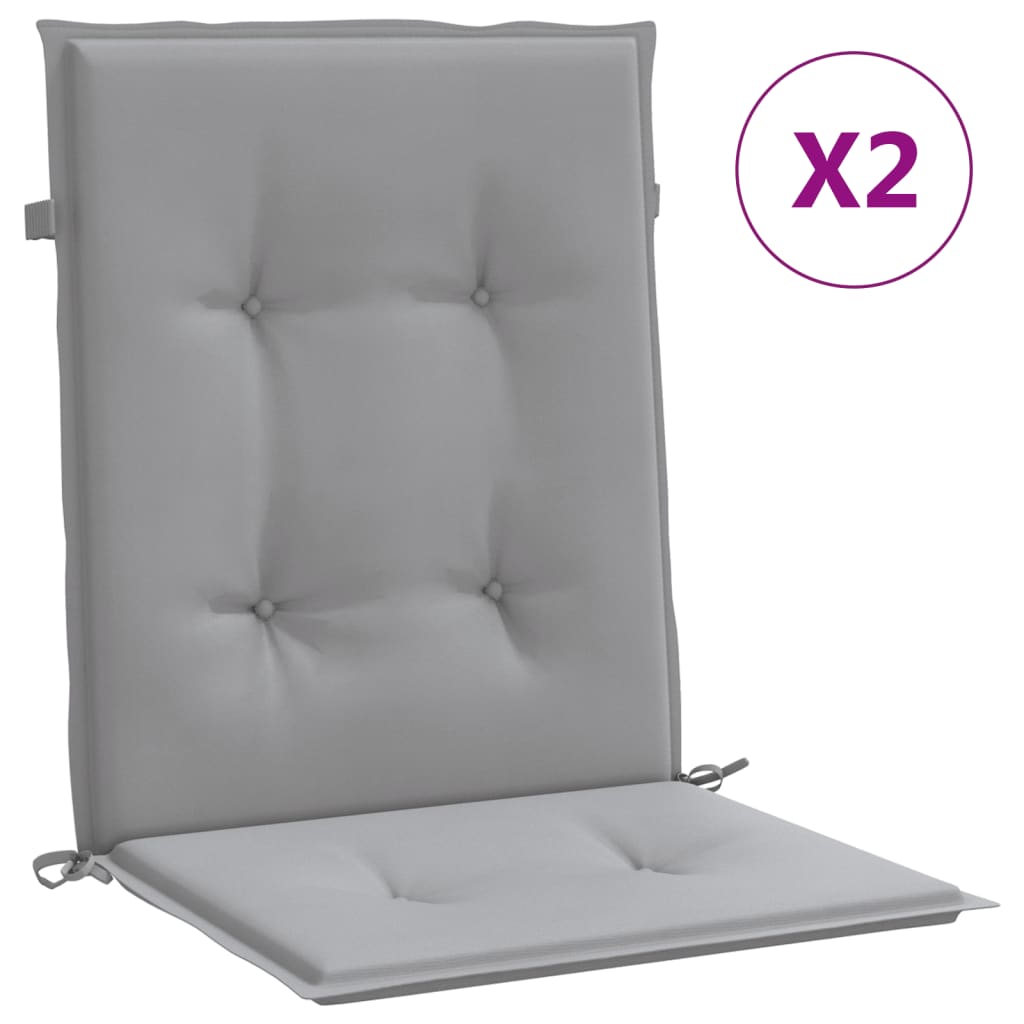 Garden chair cushions 2 pcs Grey 39.37 x 19.69 x 1.18 in