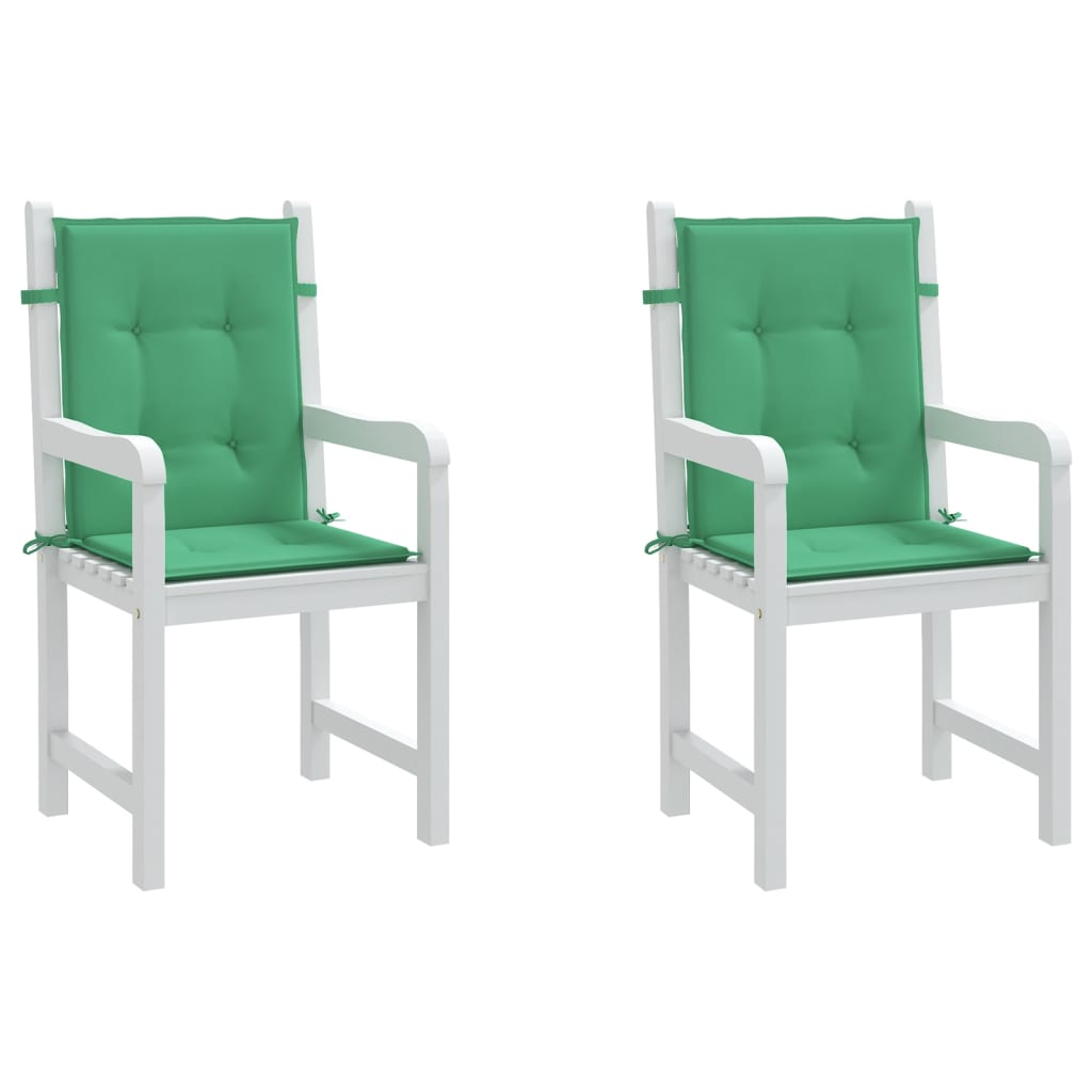 Garden Lowback Chair Cushions 2 pcs Green 39.4"x19.7"x1.2" Oxford Fabric