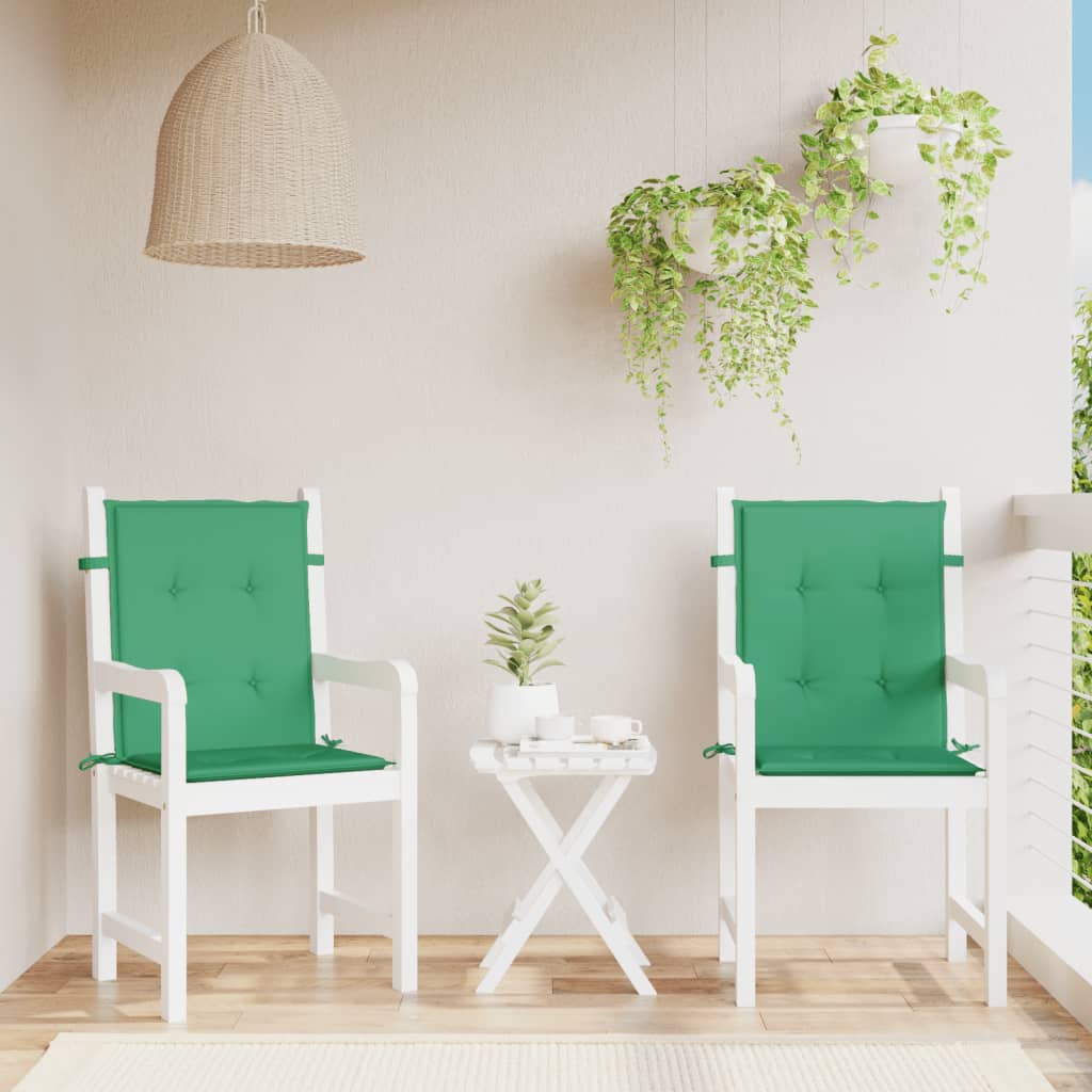 Garden Lowback Chair Cushions 2 pcs Green 39.4"x19.7"x1.2" Oxford Fabric