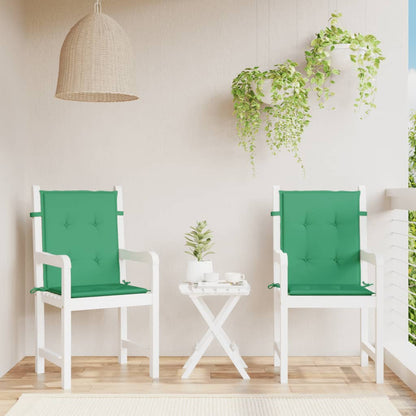 Garden Lowback Chair Cushions 2 pcs Green 39.4"x19.7"x1.2" Oxford Fabric