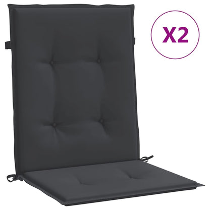 Garden Lowback Chair Cushions 2 pcs Black 39.4"x19.7"x1.2" Oxford Fabric