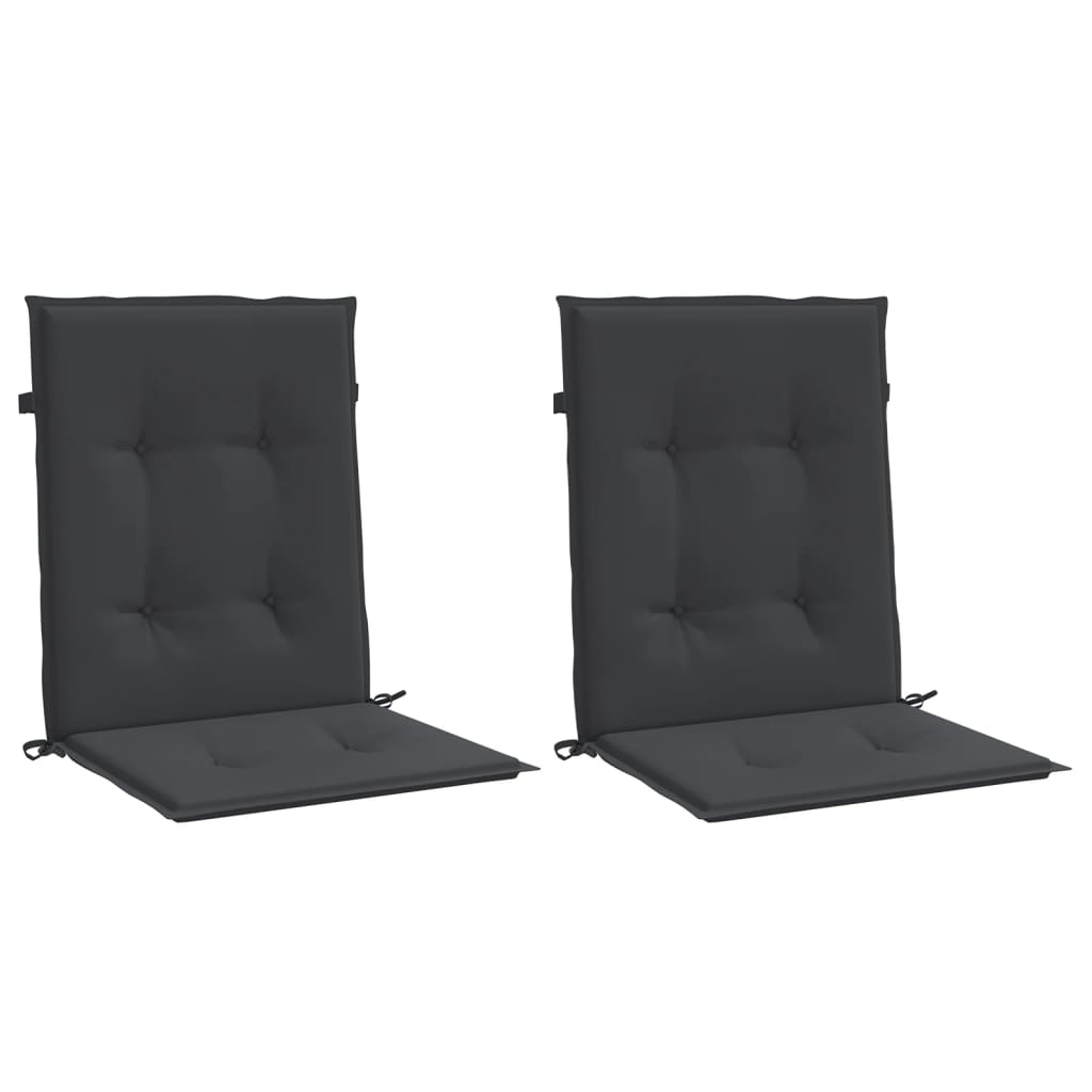 Garden Lowback Chair Cushions 2 pcs Black 39.4"x19.7"x1.2" Oxford Fabric