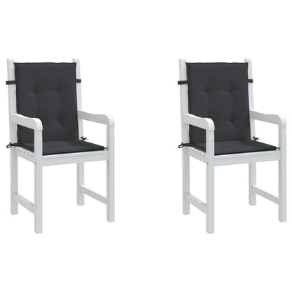 Garden Lowback Chair Cushions 2 pcs Black 39.4"x19.7"x1.2" Oxford Fabric