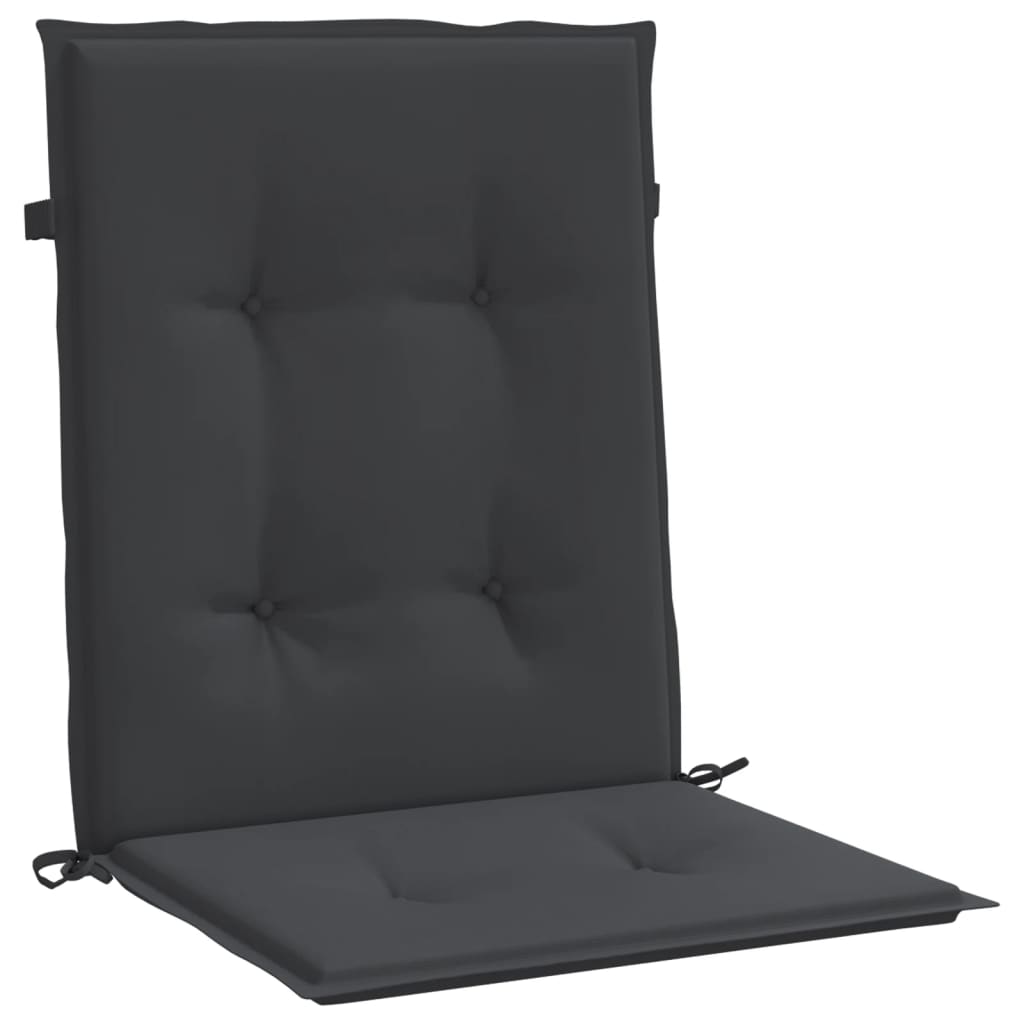 Garden Lowback Chair Cushions 2 pcs Black 39.4"x19.7"x1.2" Oxford Fabric
