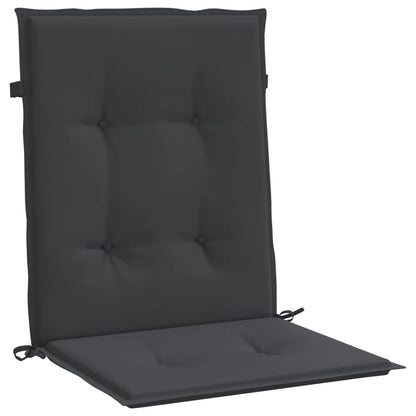 Garden Lowback Chair Cushions 2 pcs Black 39.4"x19.7"x1.2" Oxford Fabric