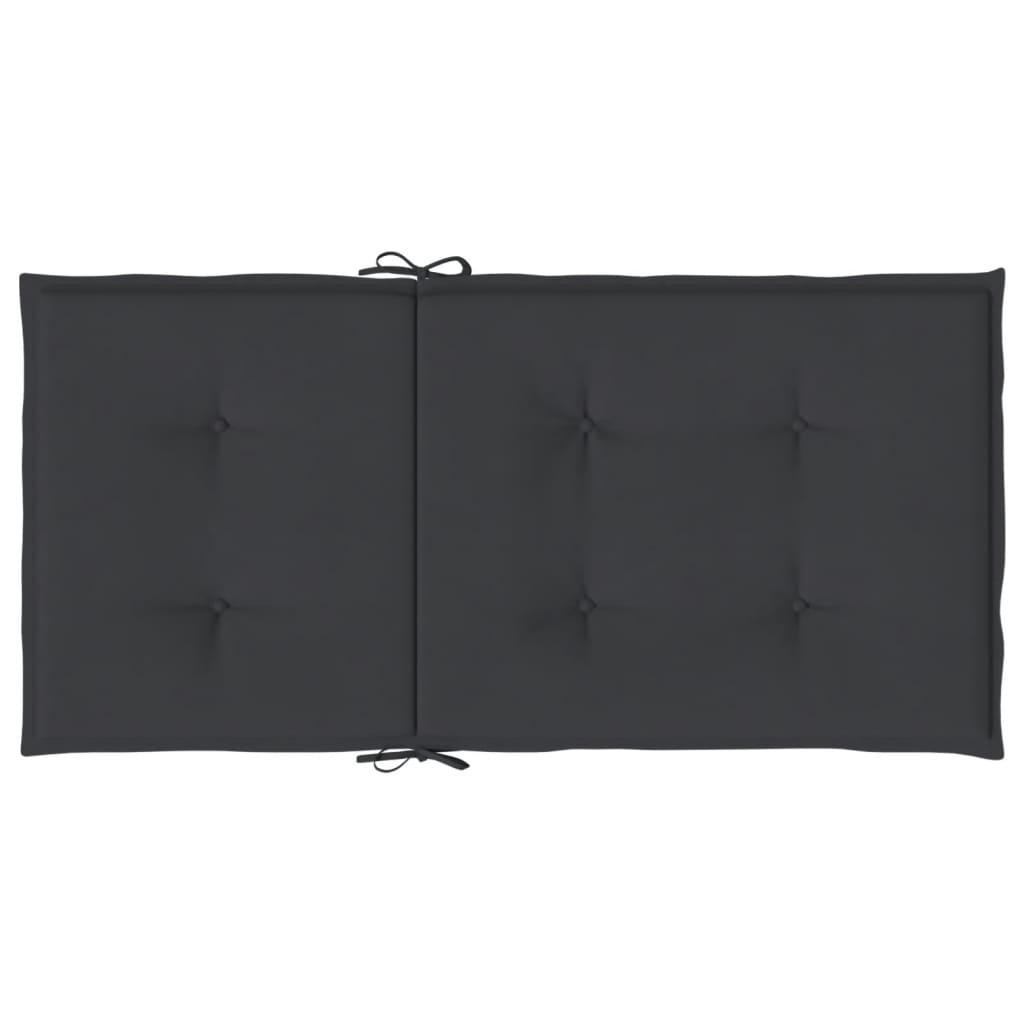 Garden Lowback Chair Cushions 2 pcs Black 39.4"x19.7"x1.2" Oxford Fabric