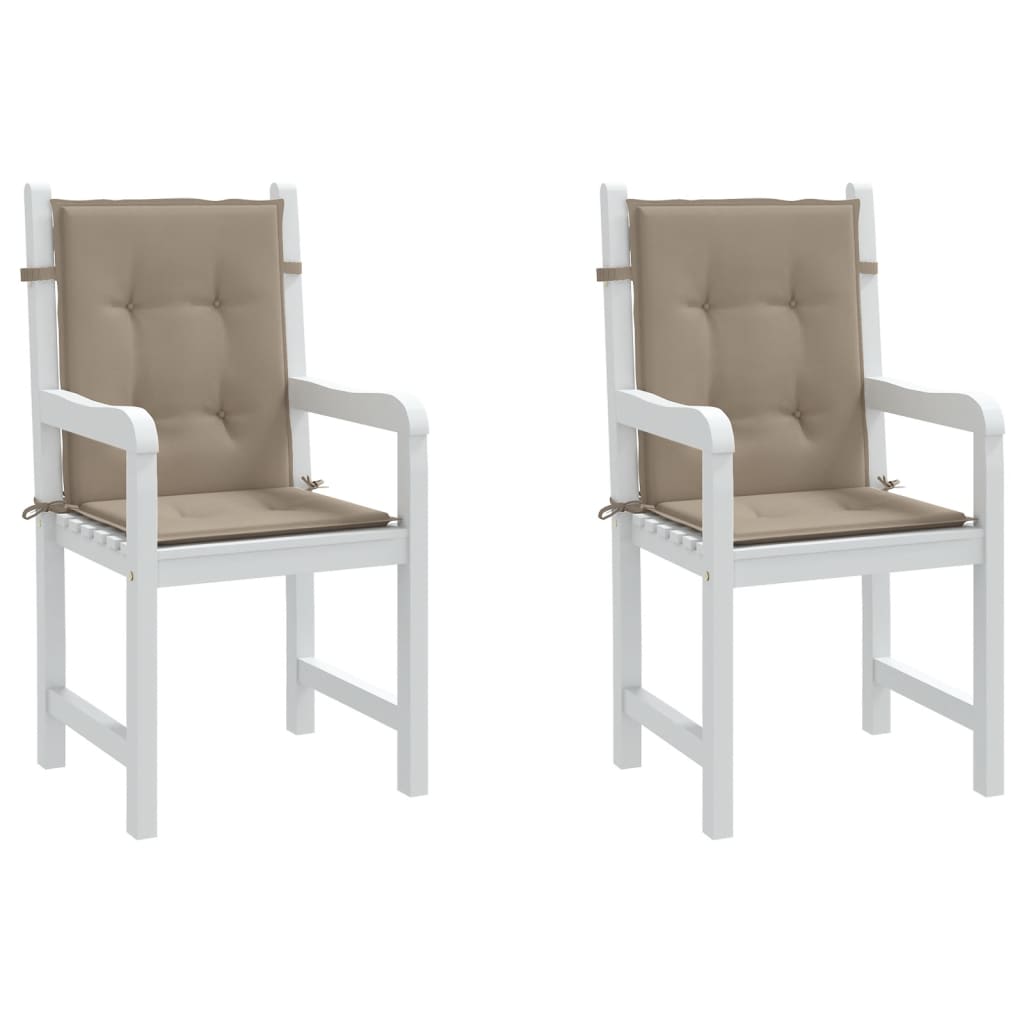 Garden Lowback Chair Cushions 2 pcs Taupe 39.4"x19.7"x1.2" Oxford Fabric