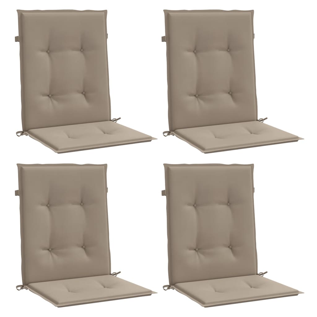 Garden chair cushions 4 pcs Taupe 39.37 x 19.69 x 1.18 in