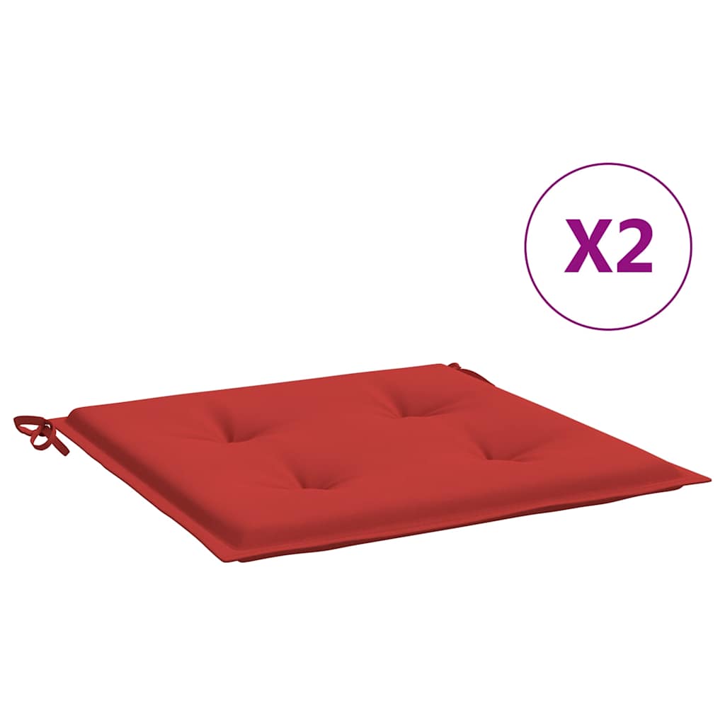 Garden Chair Cushions 2 pcs Red 19.7"x19.7"x1.6" Oxford Fabric