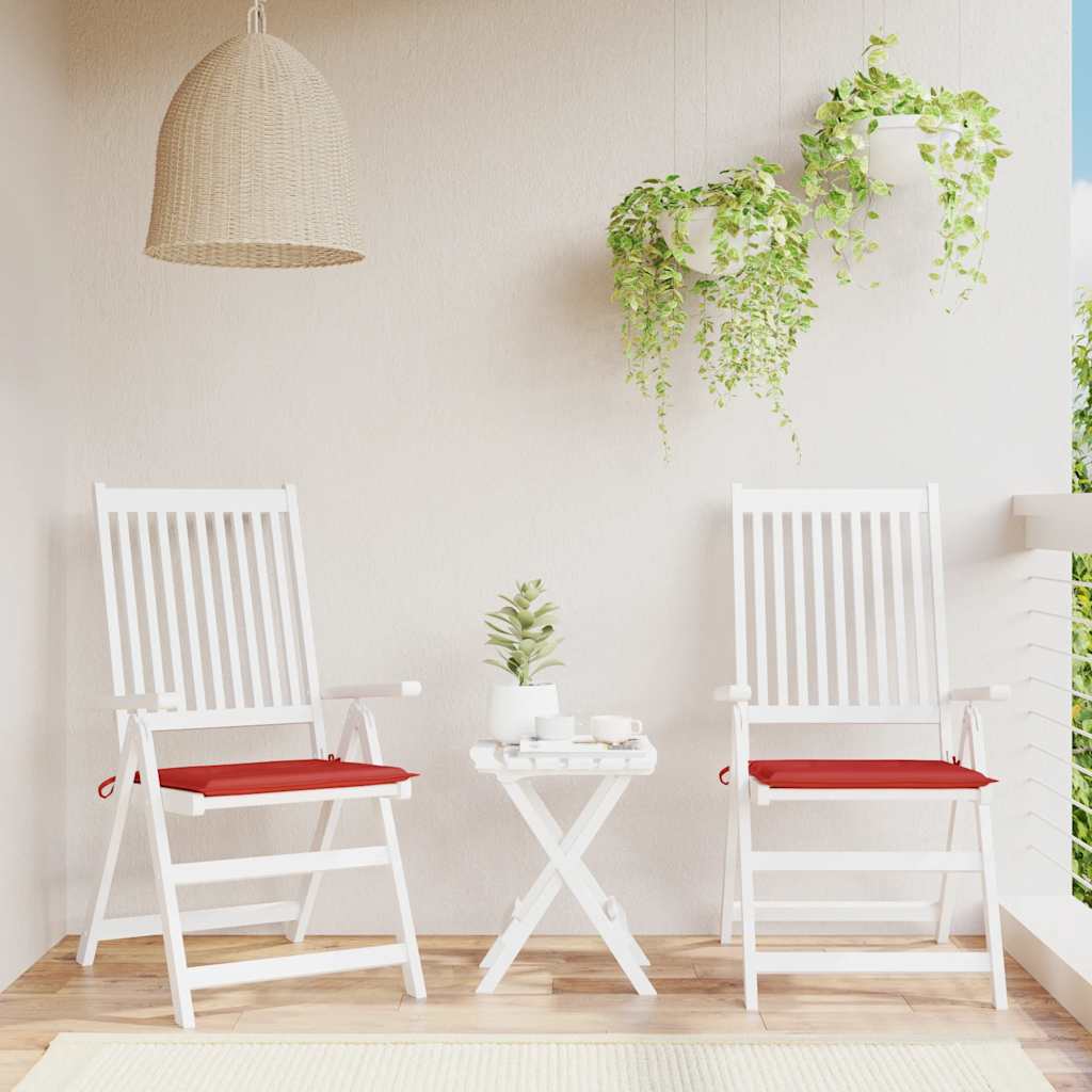 Garden Chair Cushions 2 pcs Red 19.7"x19.7"x1.6" Oxford Fabric
