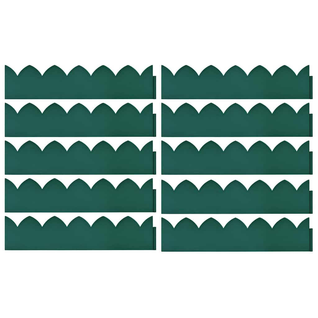 Lawn Edgings 10 pcs Green 65x15 cm PP