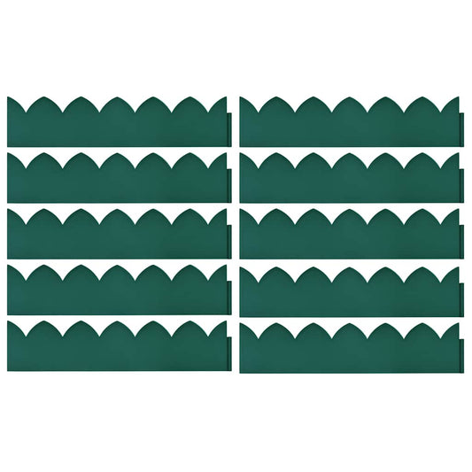 Lawn Edgings 10 pcs Green 65x15 cm PP