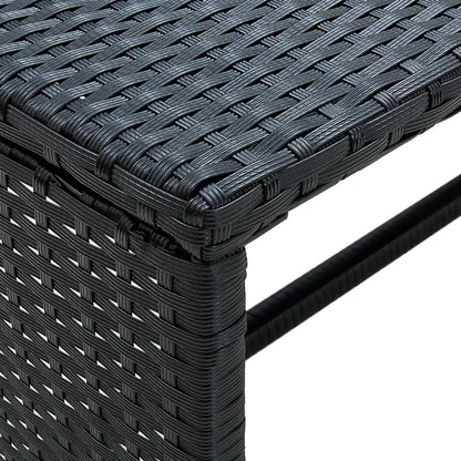 4 Piece Patio Lounge Set with Cushions Poly Rattan Black