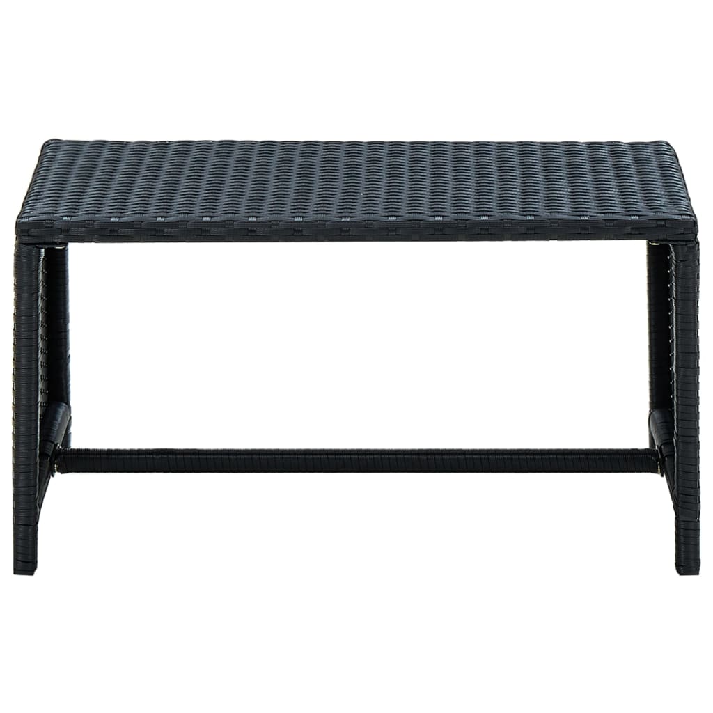 4 Piece Patio Lounge Set with Cushions Poly Rattan Black
