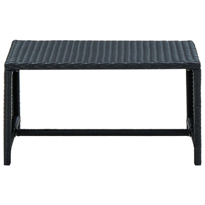 4 Piece Patio Lounge Set with Cushions Poly Rattan Black