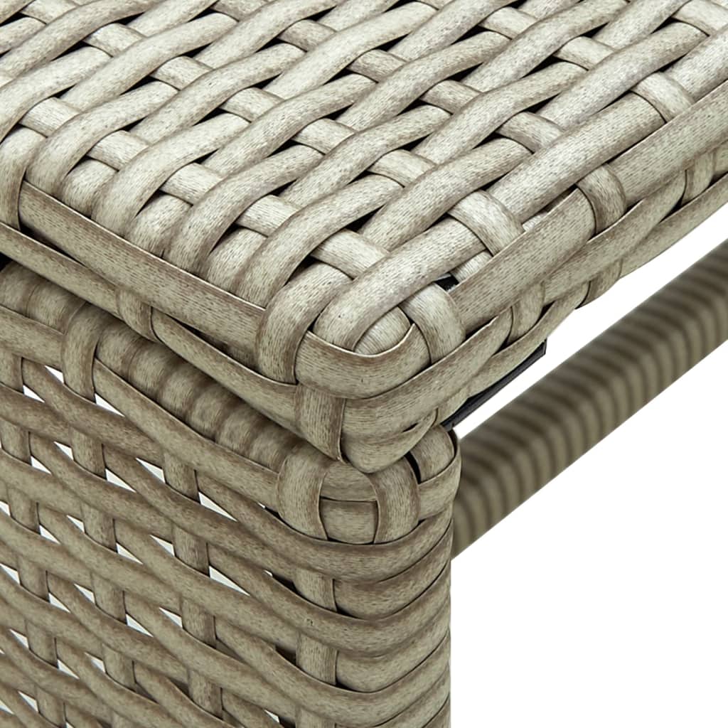 4 Piece Patio Lounge Set with Cushions Beige Poly Rattan