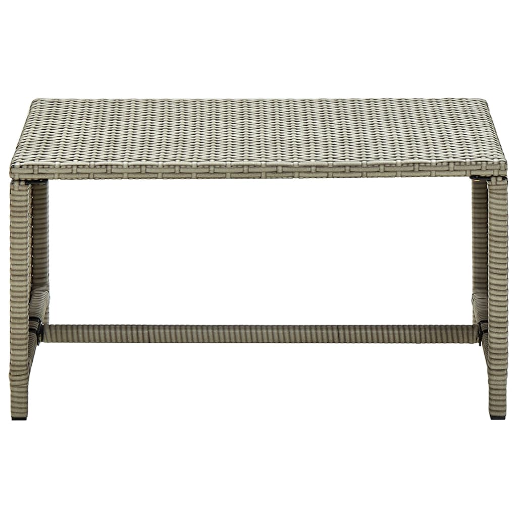 4 Piece Patio Lounge Set with Cushions Beige Poly Rattan