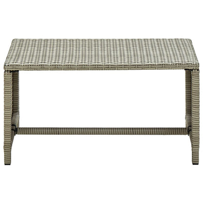 4 Piece Patio Lounge Set with Cushions Beige Poly Rattan