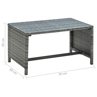 Coffee Table Anthracite 27.6"x15.7"x15" Poly Rattan