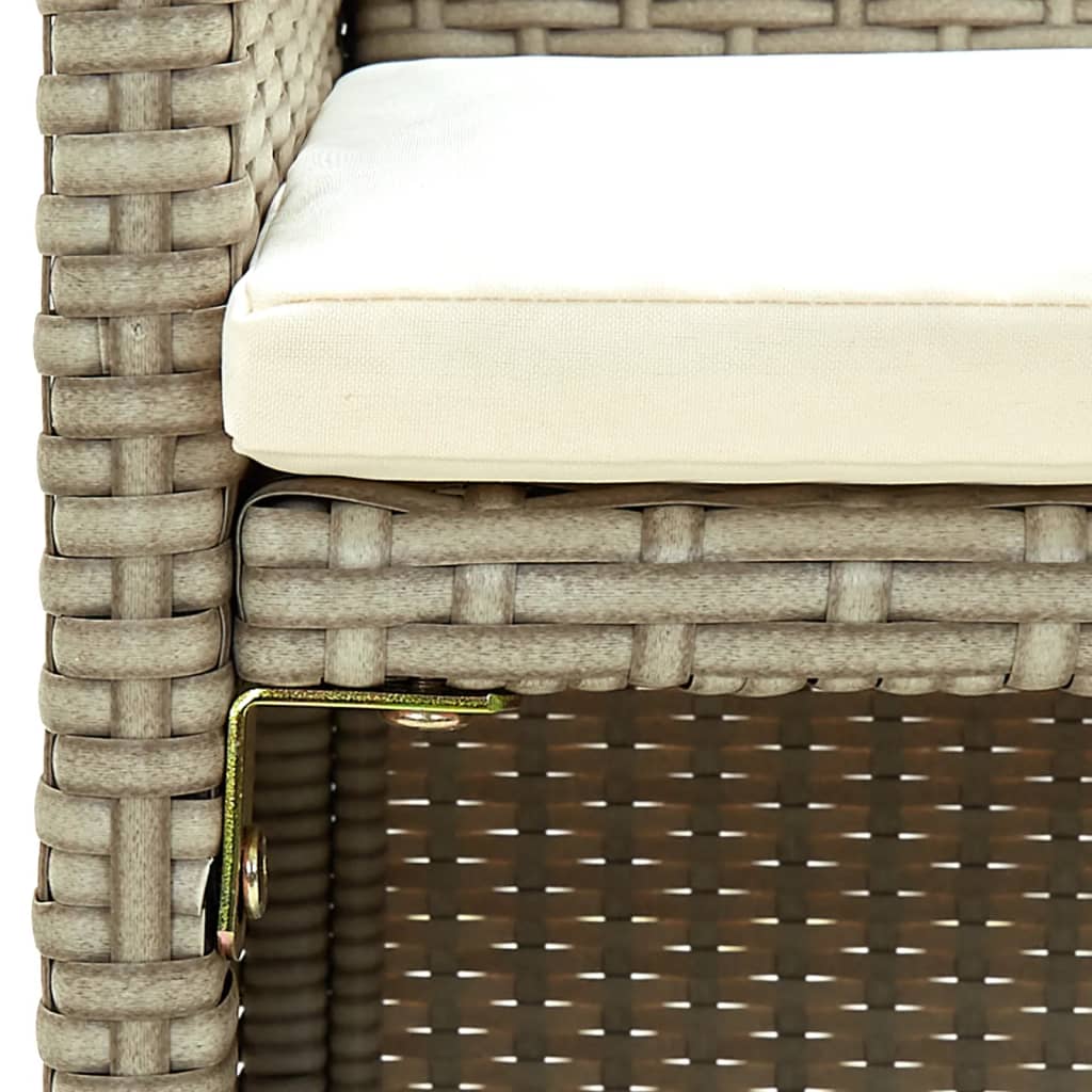 2 Seater Patio Sofa with Cushions Beige Poly Rattan