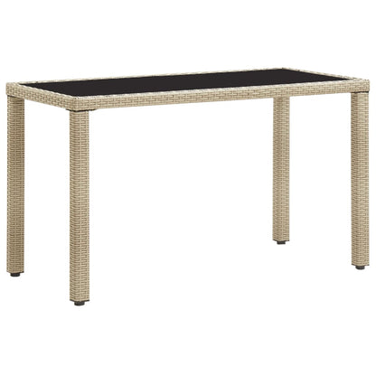 46449 vidaXL Garden Table Beige 123x60x74 cm Poly Rattan