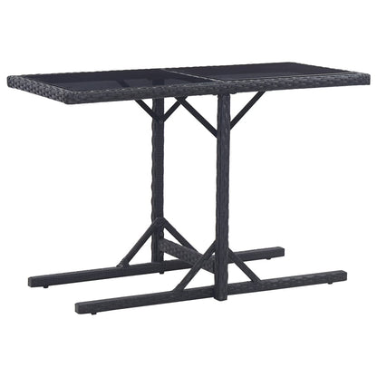 Outdoor Table Black Poly rattan, powder-coated steel, glass
