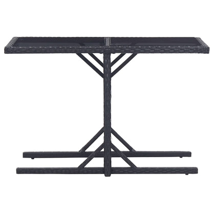 Outdoor Table Black Poly rattan, powder-coated steel, glass