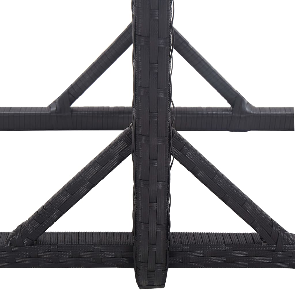 Outdoor Table Black Poly rattan, powder-coated steel, glass