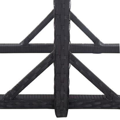 Outdoor Table Black Poly rattan, powder-coated steel, glass
