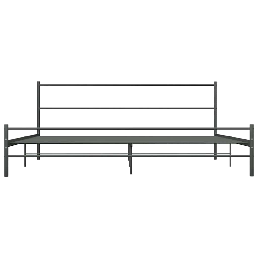 284684 vidaXL Bed Frame without Mattress Grey Metal 180x200 cm Super King