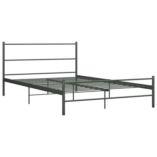 Bed Frame without Mattress Grey Metal 120x200 cm