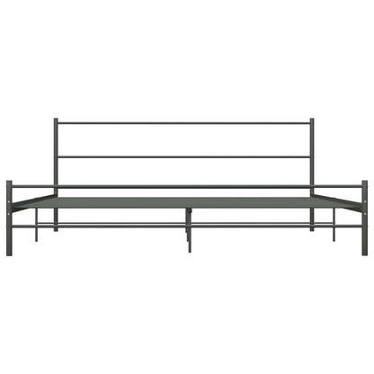 Bed Frame | Grey | Metal | 200x200cm | Durable | Bed Frame | Rectangular