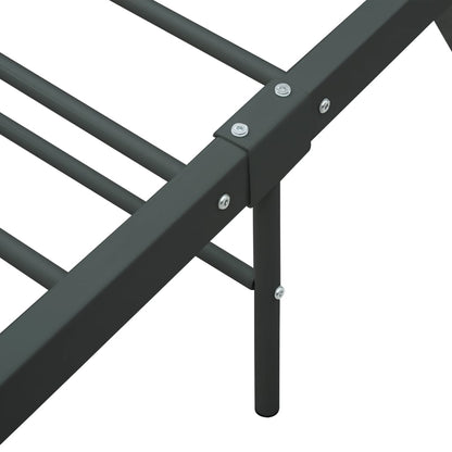 Bed Frame | Grey | Metal | 200x200cm | Durable | Bed Frame | Rectangular