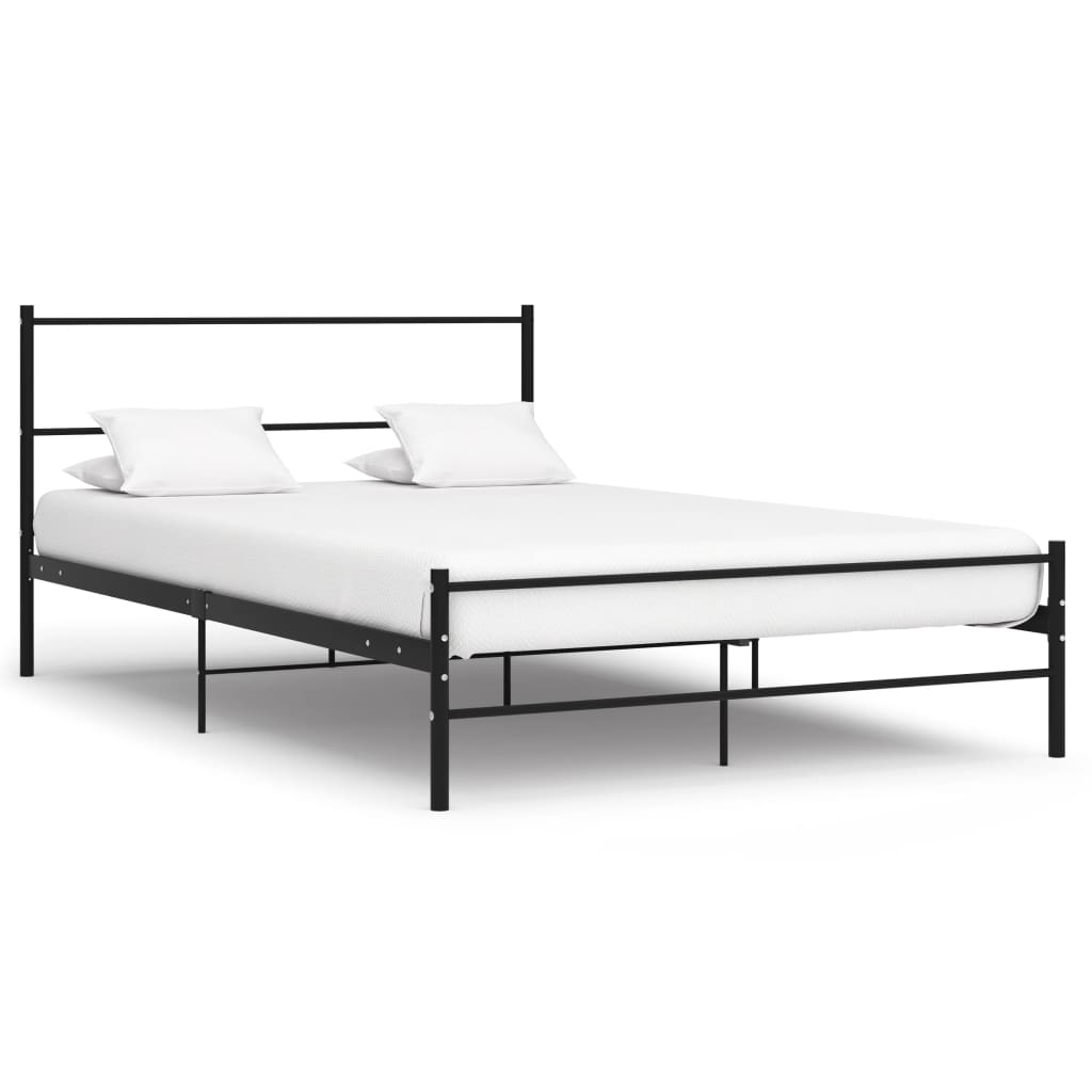 Bed Frame | Black | Powder-Coated Metal | Double | Durable | Bed Frame
