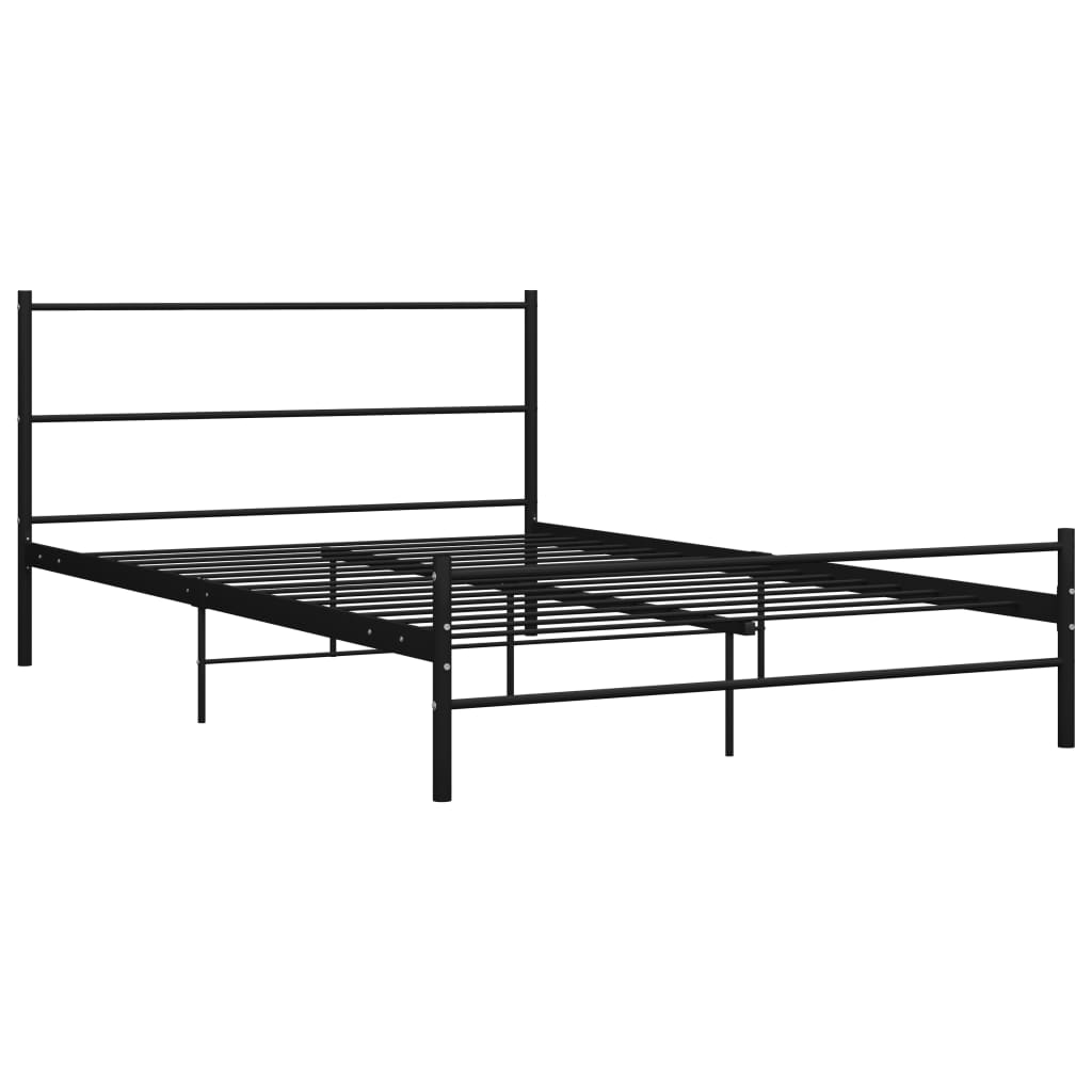 Bed Frame | Black | Powder-Coated Metal | Double | Durable | Bed Frame