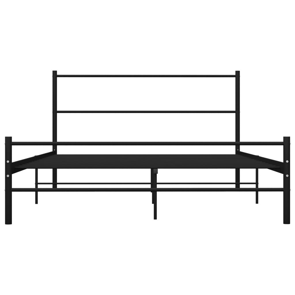 Bed Frame | Black | Powder-Coated Metal | Double | Durable | Bed Frame