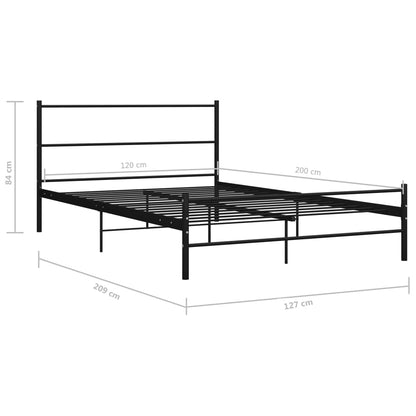 Bed Frame | Black | Powder-Coated Metal | Double | Durable | Bed Frame