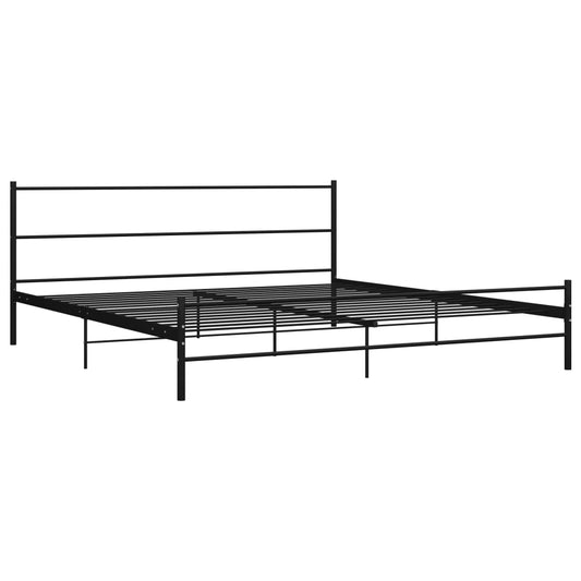 284691 vidaXL Bed Frame without Mattress Black Metal 200x200 cm