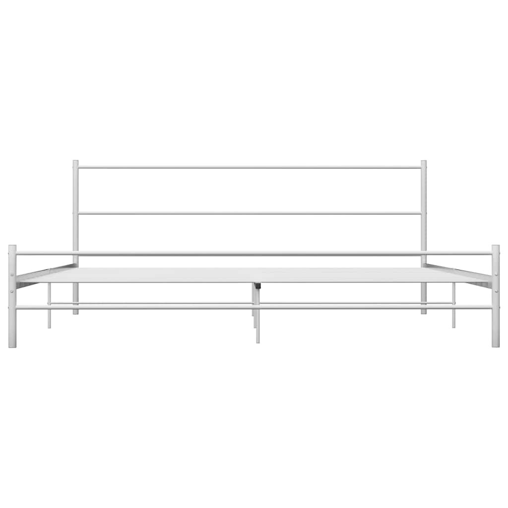 Bed Frame without Mattress with Headboard White 160x200 cm Metal