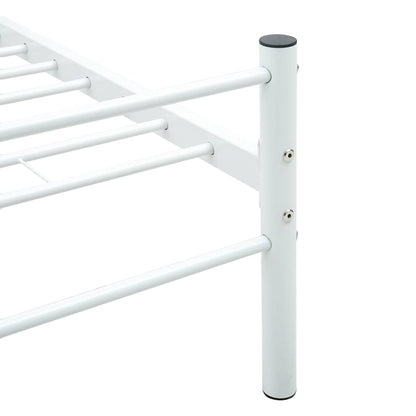 Bed Frame without Mattress with Headboard White 160x200 cm Metal
