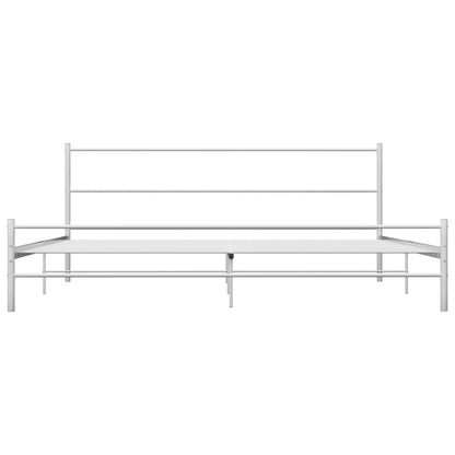 284698 vidaXL Bed Frame without Mattress White Metal 200x200 cm