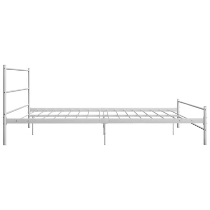 284698 vidaXL Bed Frame without Mattress White Metal 200x200 cm