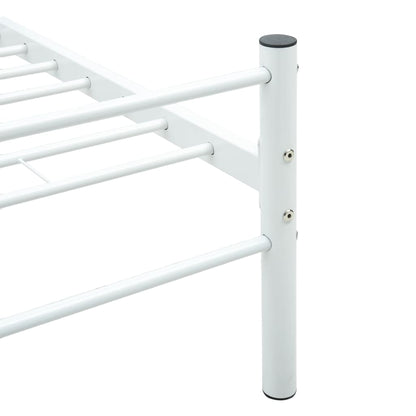 284698 vidaXL Bed Frame without Mattress White Metal 200x200 cm