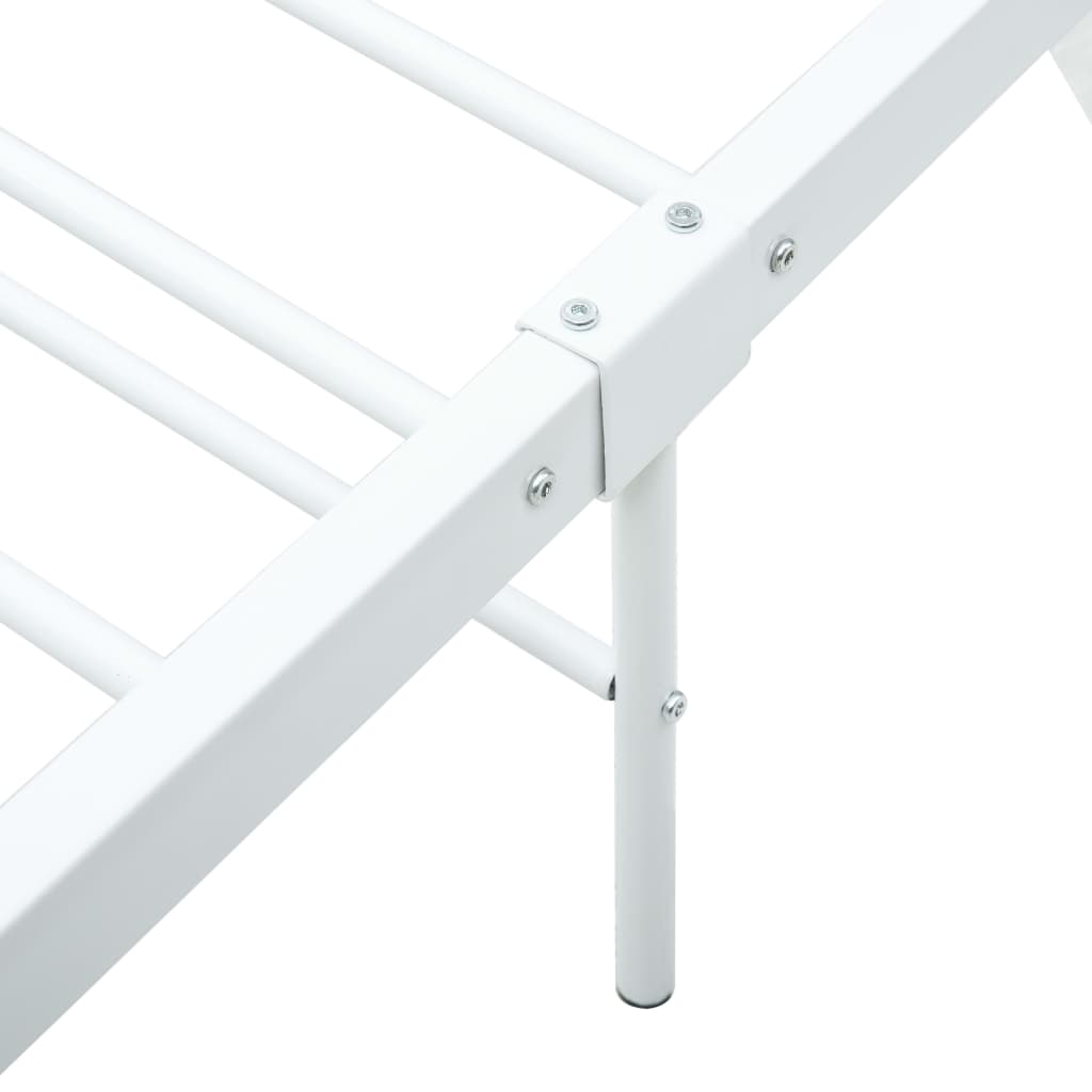 284698 vidaXL Bed Frame without Mattress White Metal 200x200 cm